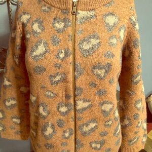 Loft tan and gray wool blend sweater